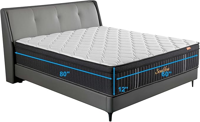 Queen Mattress,12 Inch Queen Size Mattresses Memory Foam Hybrid Black Mattress in a Box,with Provide Support and Improve Sleep Mattresses,Medium Firm,CertiPUR-US.