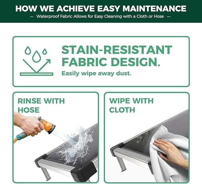 FXW TitanNest Chew-Proof Elevated Dog Bed, Raised Cot for Indoor/Outdoor/Camping Use, Durable & Washable Padded Pet Bed for Extra-Small Dogs, 29.0" L x 18.0" W x 4.5" H, Gray-Mewly Pet