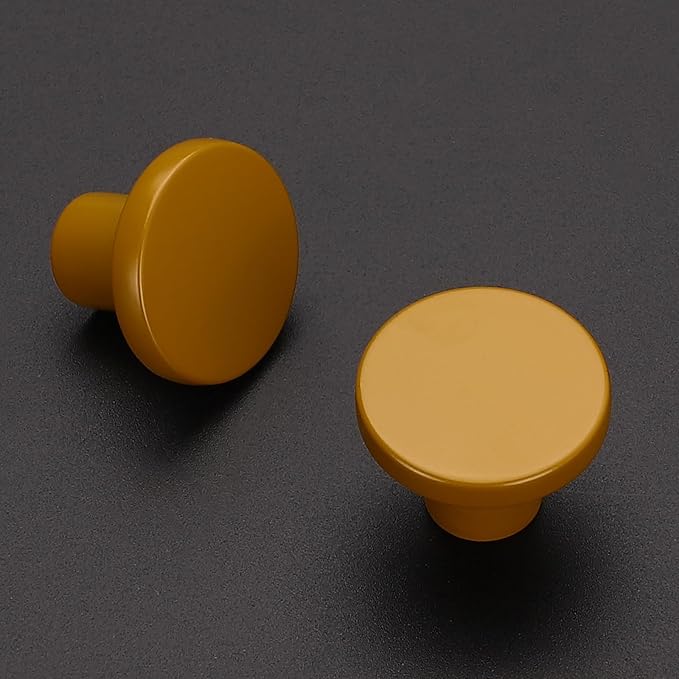 Ravinte 25 Pack Cabinet Knobs Earthy Yellow Kitchen Cabinet Knobs Round Dresser Drawer Pulls Closet Door Pulls 1-1/5 Inch