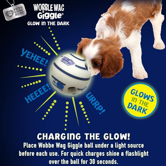 Wobble Wag Giggle & Glow | Rolling Enrichment Toy for Fun Playtime, Interactive Play for Indoor or Outdoor, Keeps Dogs & Puppies Large, Medium or Small Busy & Moving, As Seen on TV | Pack of 2-Mewly Pet
