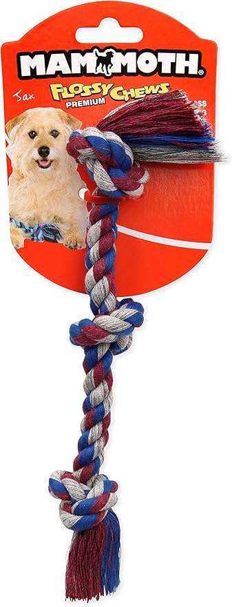 Mammoth Flossy Chews Color Rope Tug – Premium Cotton-Poly Tug Toy for Dogs – Interactive Dog Rope Toy – Tug Dog Chew Toy-Mewly Pet