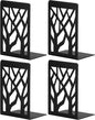 Book Ends, Bookends, Bookends for Shelves, Bookend, Book Ends for Heavy Books, Black Metal Book Shelf Holder Home Decorative, Book Stoppers for Shelves 2 Pair