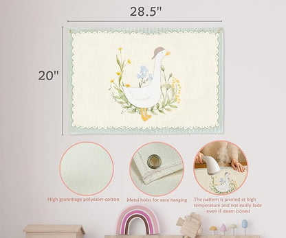 Silly Goose Nursery Rectangular Canvas Banner-Boho Flag Wall Sign Decor for Boys Toddler Kid, Baby Room Above Crib Bedroom Playroom Kindergarten Reading Room Decor-Baby Shower Birthday Christmas Gift