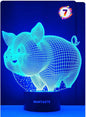 Pig 3D Decor Lamp with Remote, Toys for Girls Boys Room, Night Light Bedside Gifts for Kids Baby