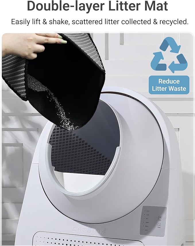 CATLINK 2025 Upgrade Automatic Cat Litter Box Self Cleaning for Multiple Cats with Mat, Double Odor Removal, Cat Litter Box for Cats from 3.5～22 lbs-Mewly Pet