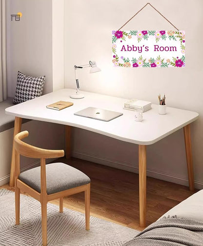Personalized Flower Sign For Kids Room Boys Bedroom Door Decor,Custom Name Wall Art Decor Decorative Plate for Girls Room Nursery Little Man Cave