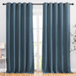 NICETOWN Smoky Blue Curtains 110 inches Long, Grommet Thermal Insulated Blackout Curtains Privacy Window Treatments Sound Reducing for Bedroom/Living Room, W66 x L110, 2 Panels