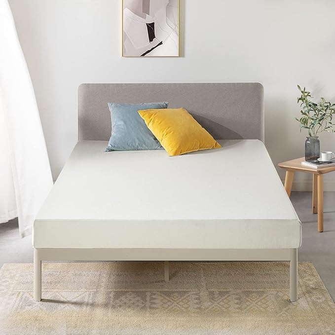 Best Price Mattress 6 Inch King Mattress Bed-In-A-Box, Green Tea Memory Foam,White