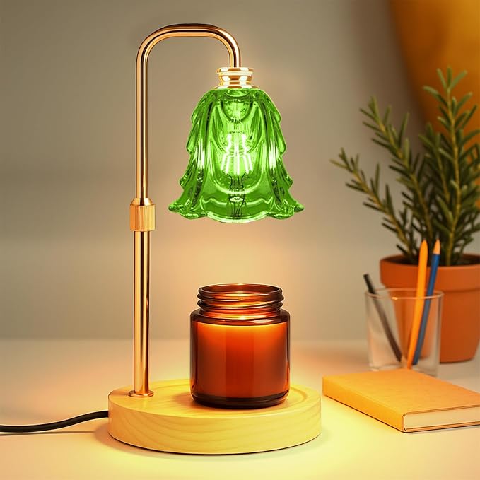 Candle Warmer Lamp with Timer and Dimmer, Electric Wax Warmers for Scented Candles with 5 Brightness Settings, Anti-Glare Lamp with Adjustable Height, Home Decor, Gift for Christmas, Birthday