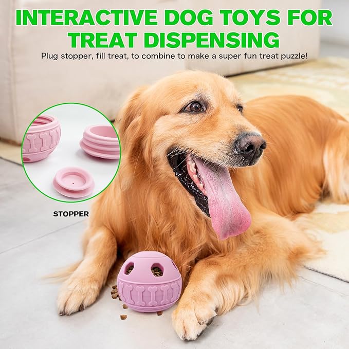 Interactive Dog Licking Toy - Freezable Fillable, Slow Feeding Puzzle Ball, Relieves Boredom and Stimulates Intelligence - This Interactive Dog Toy is Suitable for Small and Medium Breed-Mewly Pet