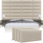 Vänt Upholstered Wall Panels - King/Cal King Size Wall Mounted Headboards - Faux Merino Wool Cream - Twin/King - Set of 4 Panels (Each Individual Panel 39"x11.5")