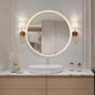 Niccy Round Led Mirror for Bathroom, 28" Backlit Mirror for Wall Circle Lighted Mirror with Gold Frame Anti-Fog, 3 Colors, HD Glass and IP65 Waterproof