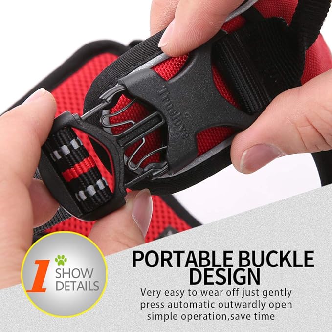 Truelove No Pull Dog Harness with Easy Control Handle and 2 Leash Attachments,Reflective Adjustable Pet Vest-Mewly Pet