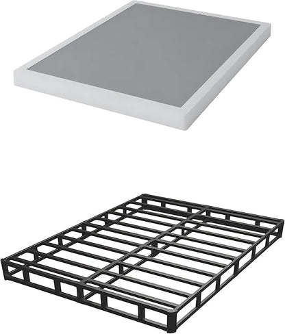 King Box Spring - 4 Inch High Profile Box Spring for King Bed, Sturdy Metal Frame Mattress Foundation, Easy Assembly, Quiet & Noise-Free