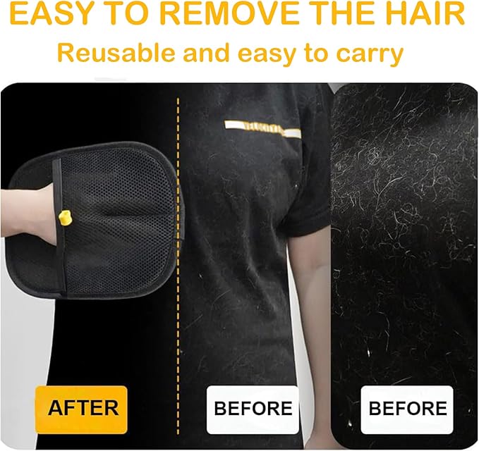 Pet Hair Remover Glove for Cats & Dogs, Electrostatic Pet Hair Removal Gloves, 2PC Upgrade Reusable Pet Hair Remover Glove, for Furniture, Carpet, Car Seat, Pet Grooming-Mewly Pet