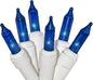 612 Vermont 100 Blue Christmas Lights on a White Wire String, UL Approved, Indoor/Outdoor Use, 18’ of Lighted Length, 20’ of Total Length