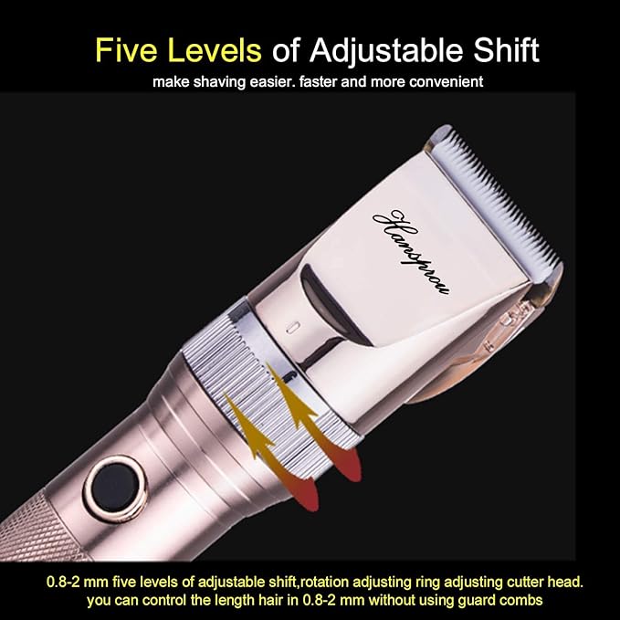 Dog Clippers for Grooming, 12V Pet Hair Clipper, Professional Heavy Duty Pet Grooming Clipper Corded Dog Trimmer for Thick Coats with Guard Combs Brush for Dogs Cats-Mewly Pet