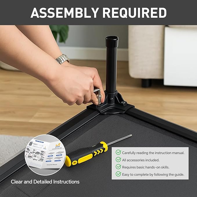 Sytopia 42'' Outdoor Elevated Dog Bed for Large Dogs, Chew-Proof Pet Camping Raised Cot with Breathable Mesh - Durable Frame, Cooling Hammock Bed, Non-Slip Feet, Waterproof, Easy Clean-Mewly Pet