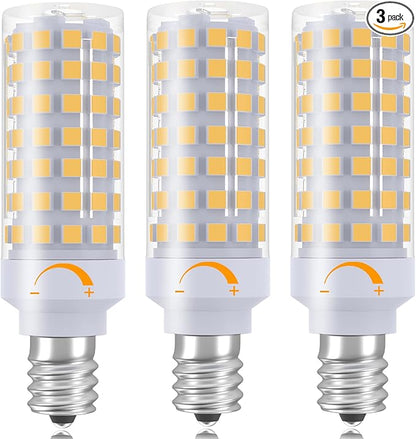 E12 LED Bulb Dimmable 7W Equivalent to E12 Candelabra Bulb 60 Watt, Warm White 3000K, T6 Small Base 120V 630LM C7 LED Candle Light Bulbs for Chandeliers, Ceiling Fan, Pendant Lighting, 3 Pack