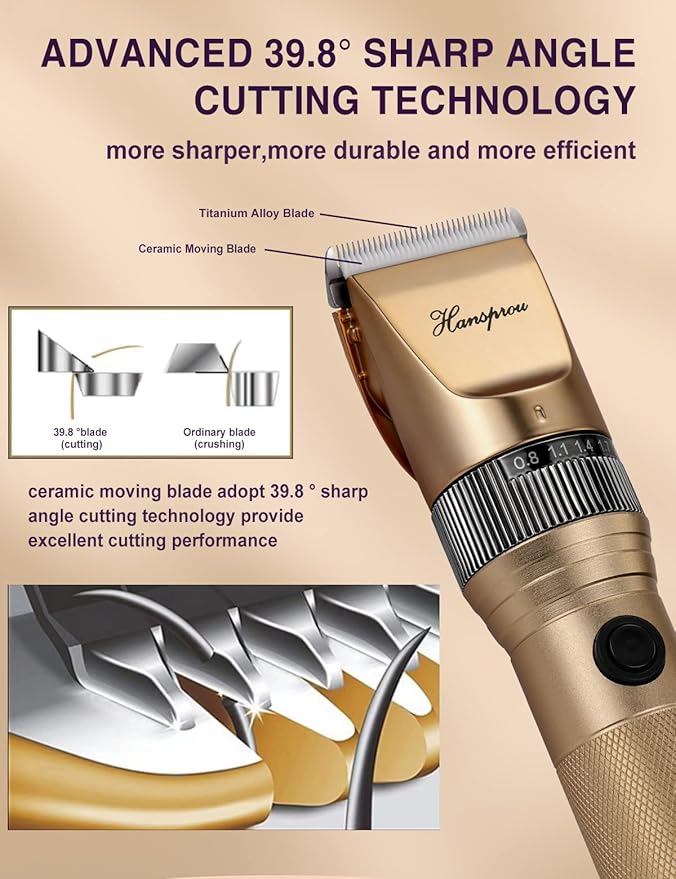 Dog Grooming Clippers, Professional Dog Clipper for Thick Coat 12V Plug-in Pet Trimmer High Power Pet Clippers Low Noise with Guard Combs Brush for Dogs Cats and Other Animal-Mewly Pet