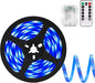 echosari Blue Led Strip Lights Waterproof Battery Operated with Remote, 8 Modes, Dimmable, Timer, Self-Adhesive, Cuttable, 3M 90Led Battery Strip Led Light for Indoor Outdoor Decor