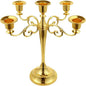 5-Candle Metal Candelabra 10.2 Inch Tall Candlestick Candle Holders for Home Decor Wedding Christmas Church Halloween Party, Gold