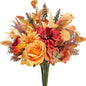 2 Pcs Artificial Fall Flowers Bouquet for Decoration, Fall Fake Silk Flower Arrangement Faux Autumn Flowers Fall Decorations for Home Indoor Office Wedding Bride Bouquets Table Centerpieces Fall Decor