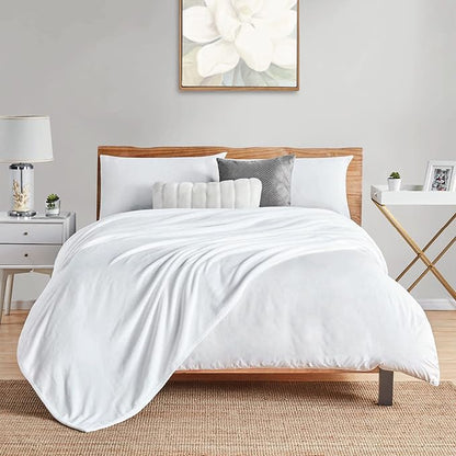 Walensee Fleece Blanket Plush Throw Fuzzy Lightweight (XL-Twin Size 66x90 White) Super Soft Microfiber Flannel Blankets for Couch, Bed, Sofa Ultra Luxurious Warm and Cozy for All Seasons
