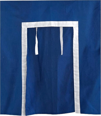 Max & Lily Underbed Privacy Curtain for Low Bunk/Loft Bed, 2 Panel Play Curtain Set - Hot Blue/White Cotton