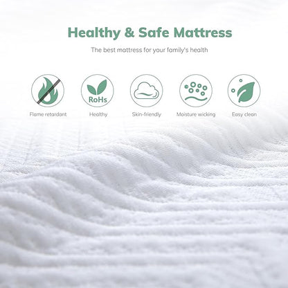 EGO 6 Inch Full Memory Foam Mattress - Green Tea & Cooling Gel, Medium Firm, CertiPUR-US Certified, Double Mattress, 54"x75", White