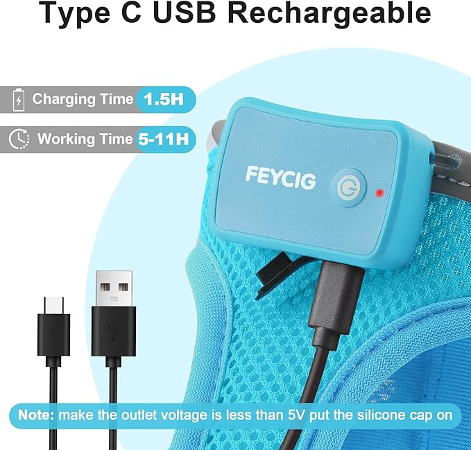 Light Up Dog Harness,Rechargeable LED Dog Harness for Small Medium Large Dogs,Reflective Lighted Safety Vest for Night Walking & Camping,Lightweight & Adjustable,Blue,M-Mewly Pet