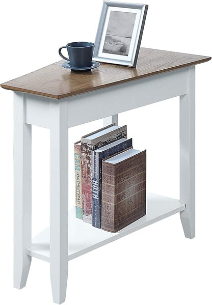 Convenience Concepts American Heritage Wedge End Table 24" - Classic Living Room Table with Storage Shelf,Side Table for Family Room, Bedside Table, Driftwood