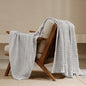 PHF 100% Cotton Waffle Weave Throw Blanket, Soft Lightweight Breathable Cozy Throws for Couch Bed Sofa, Luxury Aesthetic Woven Blanket for Home Decor & Office, 50"x60", Light Grey