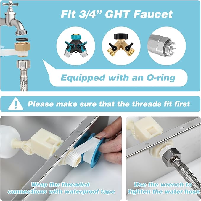 3 Gallon Automatic Dog Water Dispenser, Large Dog Water Bowl Dispenser for Outdoor, Stainless Steel Pet Bowl for Waterer Auto Fill Pet Waterer for Livestock Dogs Cats Chicken Fit 3/4'' GHT Faucet-Mewly Pet