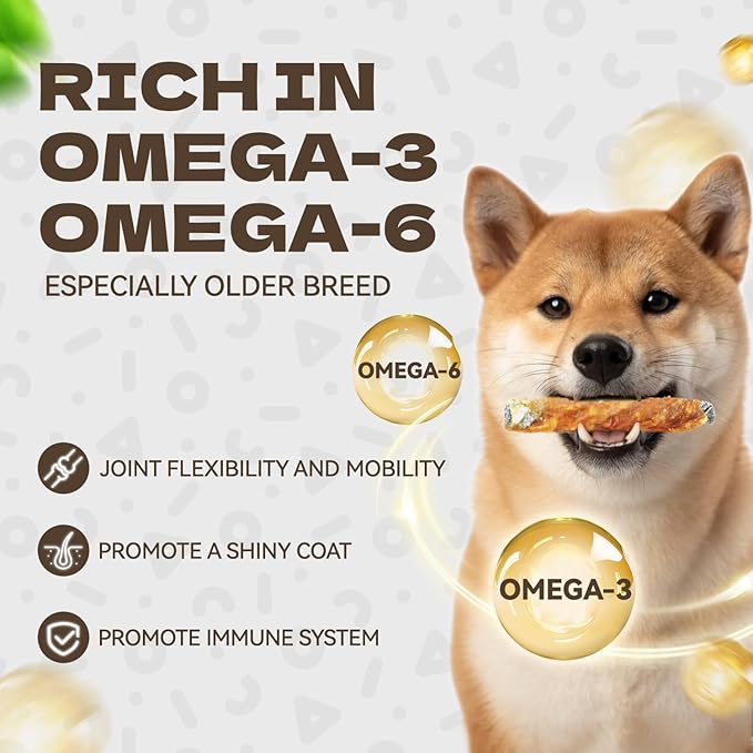 Chicken Wrapped Cod Skin Dog Treats, High Protein Chicken Jerky Chews Rawhide-Free Long-Lasting Dog Training Treats Snacks for Medium and Breeds 10.54oz-Mewly Pet