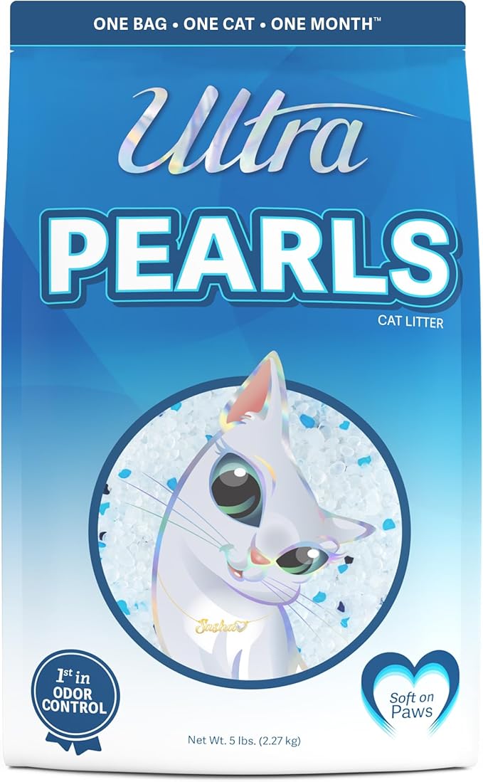 Ultra Pearls Cat Litter - 99.9% Dust Free, Low Tracking, Soft on Paws, Fragrance Free - 5 Lbs.-Mewly Pet