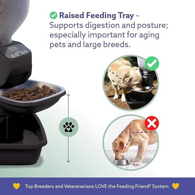 Automatic Dog & Cat Food Feeder with Water Dispenser – Smart Pet Feeder with Portion Control, OLED Display, Anti Jam Design, Battery Operated Dispenser for Small Pets - Black-Mewly Pet