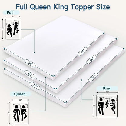 Airensky 4 Inch Memory Foam Mattress Topper, Cooling Gel Infused High Density King (76"x80") Topper with Removable Skin-Friendly Cover, Bed Topper for Pressure Relief Back Pain, CertiPUR-US Certified