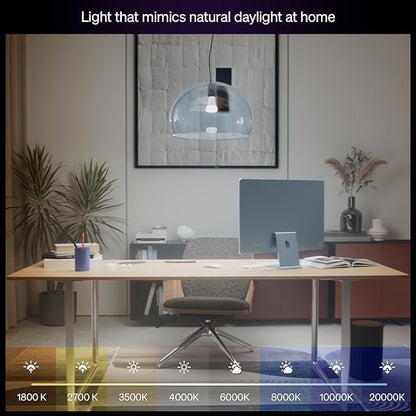 Philips Hue Smart LED A19 Bulb, White & Color Ambiance, E26 Base, 7.2W, Full Spectrum Light 1000K-20000K, 810 Lumens, Dimmable, Works with Alexa, Google, & Apple Home,1pk