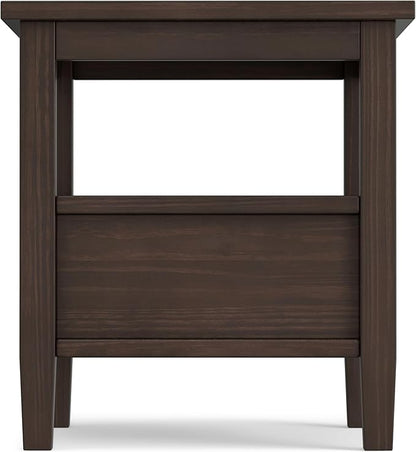 SIMPLIHOME Warm Shaker SOLID WOOD 20 inch Wide Rectangle Transitional End Table in Warm Walnut Brown for the Living Room and Bedroom