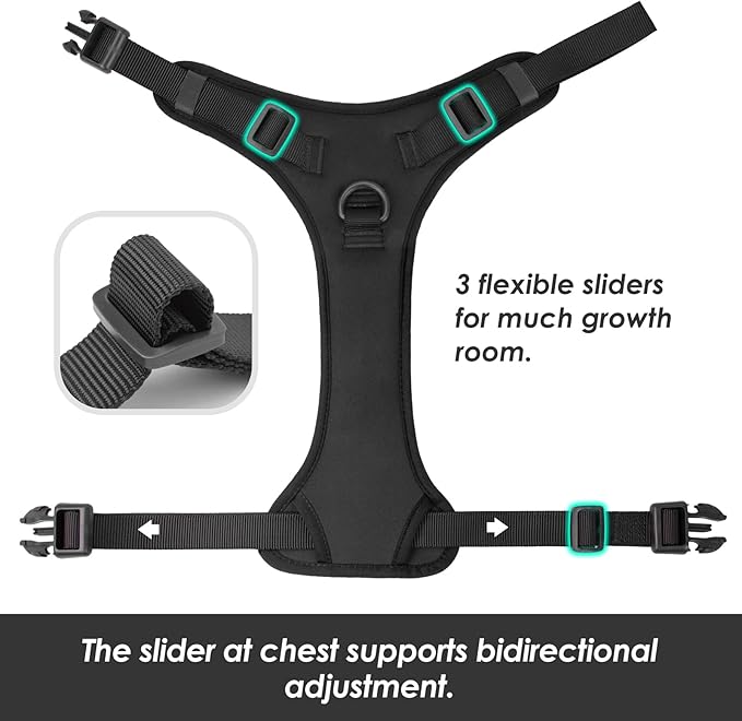 No Pull Dog Harness, Puppy Vest with Front Clip for Small Medium Large Sized Dog(Black,XL)-Mewly Pet