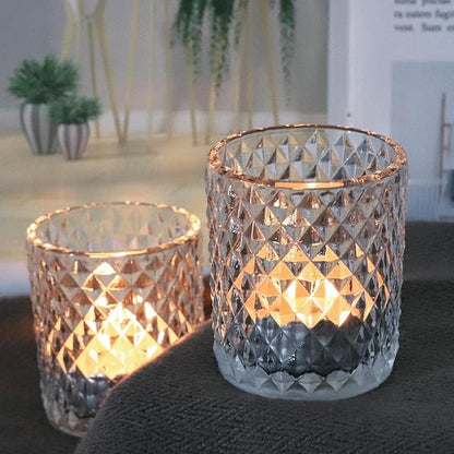 Woho 24pcs Clear Votive Candle Holders, Glass Tea Lights Candle Holder for Wedding Decor, Tealight Candle Holder for Gift Home Decoration