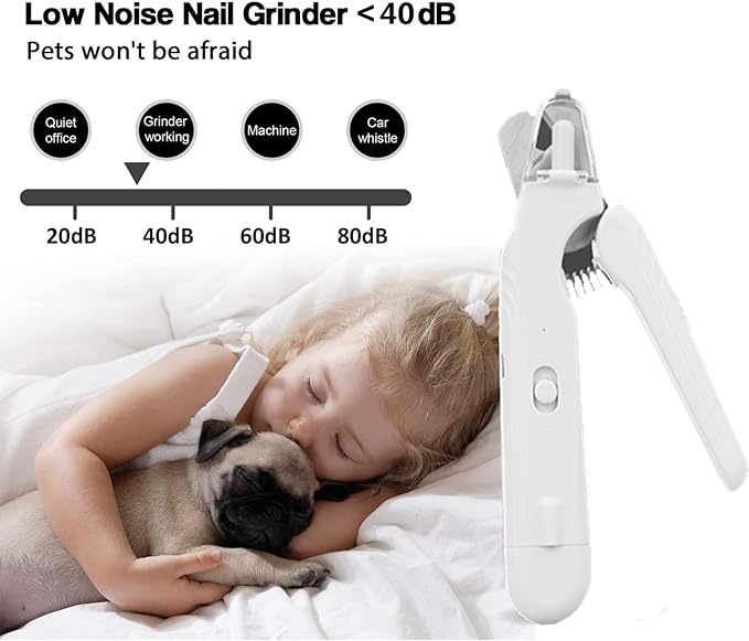 2 In 1 Pet Nail Clipper and Grinder, Professional Electric Rechargeable Pet Nail Fast Trimmer, Painless, Claw Care Grooming, Smoothing, Silent - Shockproof, For Small, Large Dogs & Cats, upgraded-Mewly Pet