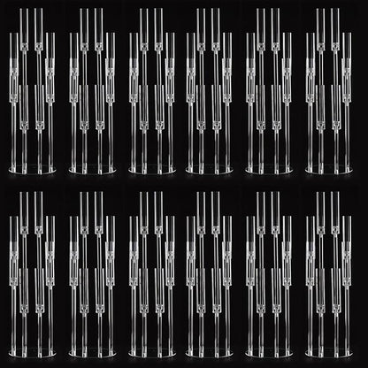 12PCS 8 Arm Acrylic Candelabra for Party Table Centerpiece,Clear Candelabra Centerpiece for Wedding 38.5 Tall Floor Candle Holder for Christmas Party Baby Shower Decor candelabros para centros de mesa