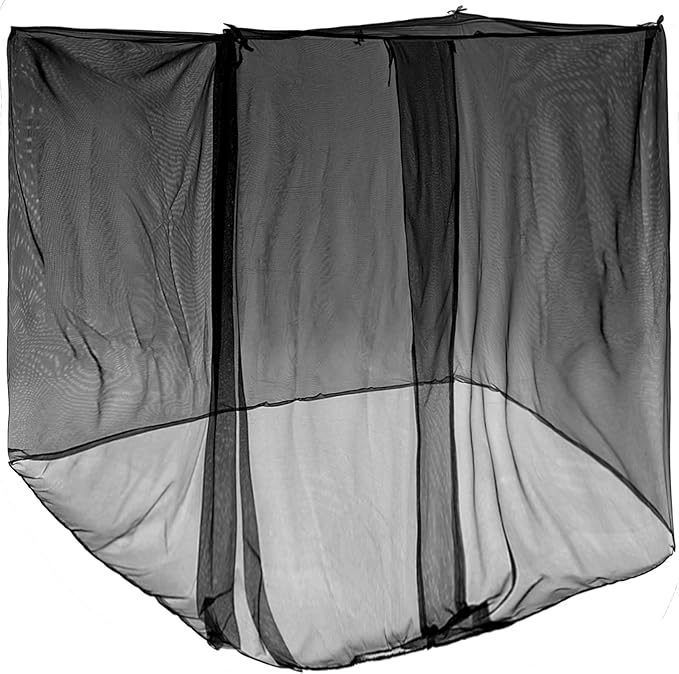 4 Corners Mosquito Net for Mosquiteros para Camas Bed Canopies Netting Bed Drapes Rectangular Mosquito Mesh for Camping Home Outdoor Travel(Black,L79 X W47 X H59 Inch,Opening)-Mewly Pet