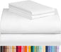 LuxClub 4 PC Queen Sheet Set, Deep Pockets Wrinkle Free Cooling Bed Sheets Hotel Bedding for Women, Men, Kids & Teens, Includes 1 Fitted Sheet, 1 Flat Sheet and 2 Pillowcases - Silky Soft White