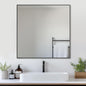 Antok Bathroom Mirror,36"x36" Wall Mirror, Decorative Mirrors Vanity Mirror Aluminum Alloy Frame Contemporary Hanging Mirror for Living Room Bathroom Entryway,Black,Rect Corner
