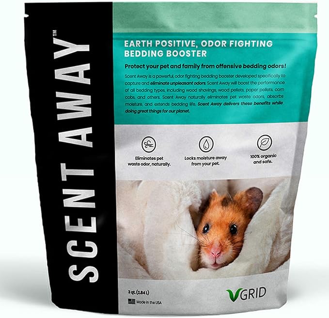 | Small Animal Bedding Deodorizer | 100% Natural & Fragrance Free, Non-Toxic Pet Odor Eliminator for Home | Active Carbon & Zeolite Extends Pet Bedding Life | Deodorizer for Pets 4lbs-Mewly Pet
