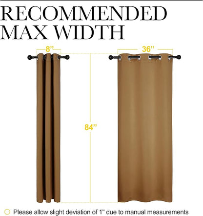 NICETOWN Sleek Blackout Curtains 84 inches Length for Windows, Noise Reducing and Block Draft Panels for Door Doorway Laundry Office Luxury Decor Theme (2 Panels, Gold Brown, W42 x L84 -Inch)