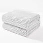 Exclusivo Mezcla Fleece Throw Blanket Extra Large, Super Soft and Warm Blankets for Couch, Sofa and Bed Waffle Textured, Cozy, Fuzzy and Lightweight (Mixed Light Grey, 50x70 Inches)